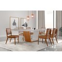 Ver imagem 1 de Mesa de Jantar Tampo de Madeira Medelim com 6 Cadeiras Veneza Marrom/Cinamomo Imbuia/Off White