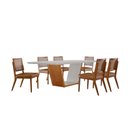 Ver imagem 2 de Mesa de Jantar Tampo de Madeira Medelim com 6 Cadeiras Veneza Marrom/Cinamomo Imbuia/Off White