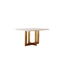 Ver imagem 4 de Mesa de Jantar Tampo de Madeira Vitoria com 4 Cadeiras Safira Marrom/Imbuia/Off White