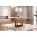 Ver imagem 3 de Mesa de Jantar Tampo de Madeira Vitoria com 4 Cadeiras Safira Marrom/Imbuia/Off White