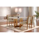 Ver imagem 1 de Mesa de Jantar Tampo de Madeira Vitoria com 4 Cadeiras Safira
