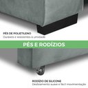 Ver imagem 6 de Sofá Retrátil e Reclinável 2 Lugares 2,60m Andreza Veludo Lansofbr Cinza