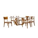 Ver imagem 2 de Mesa de Jantar Tampo de Madeira Topazio com 6 Cadeiras Ravena Marrom/Cinamomo Imbuia/Off White