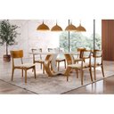 Ver imagem 1 de Mesa de Jantar Tampo de Madeira Topazio com 6 Cadeiras Ravena Marrom/Cinamomo Imbuia/Off White