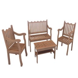 Conjunto para Jardim Curvato de Madeira Eucalipto 4 Peças - 2