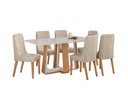 Ver imagem 1 de Conjunto Sala de Jantar Mesa Sintonia 170 Tampo Vidro Off White com 6 Cadeiras Luar - Lopas Amendoa