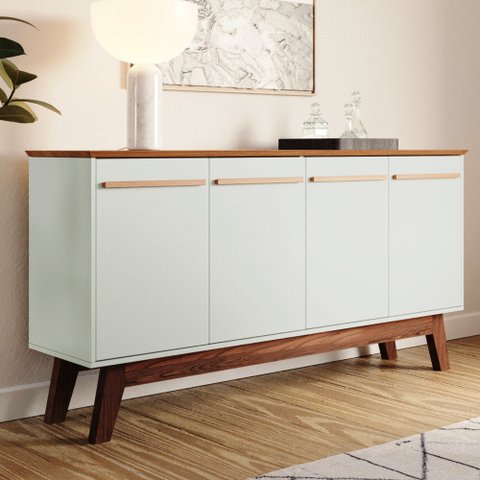 Buffet Aparador Atta Quatro Portas com Pés de Madeira