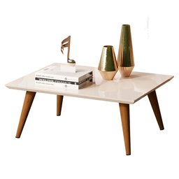Mesa de Centro Retangular Dubai Off White/freijó - 2