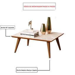 Mesa de Centro Retangular Dubai Off White/freijó - 3