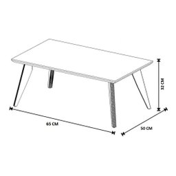 Mesa de Centro Retangular Dubai Off White/freijó - 4