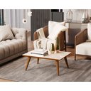 Ver imagem 1 de Mesa de Centro Retangular Dubai Off White/freijó