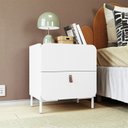 Ver imagem 1 de Mesa de Cabeceira 2 Gavetas Branco