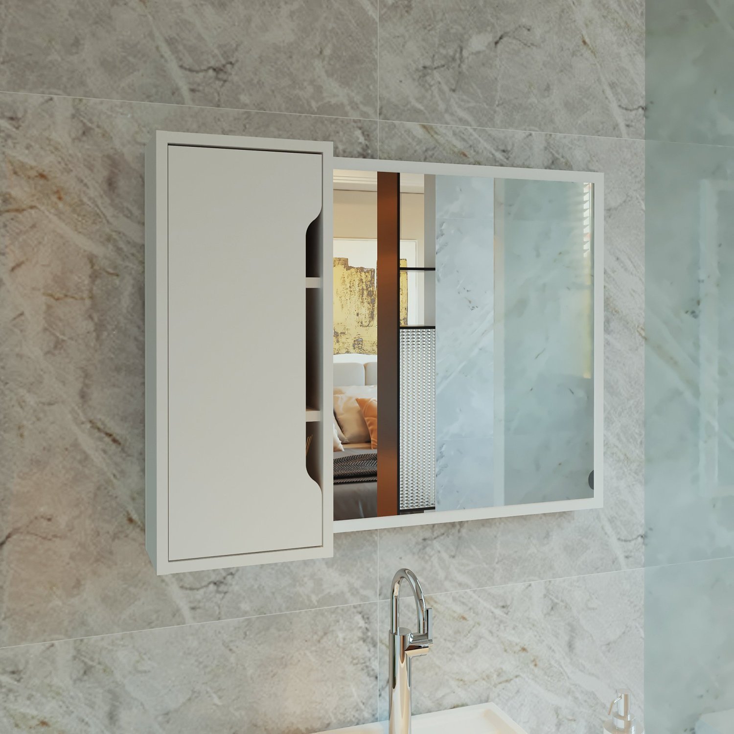 Espelheira Para Banheiro 80x60cm BN3645 - 1
