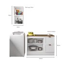 Ver imagem 2 de Conjunto Balcão 120cm, Aéreo 41cm e Tampo 120cm Unna - Branco/Carvalho Oak