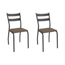 Ver imagem 1 de Cadeira Sala de Jantar Bali 2c141prf Aço Kit 2 Un Preto/suede Cappuccino - Kappesberg