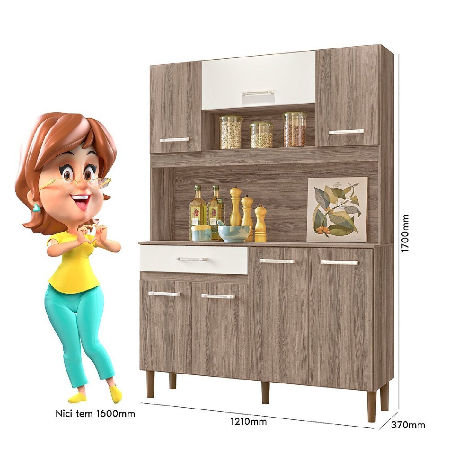 Cozinha Compacta 7 Portas 1 Gaveta Magazin - 4