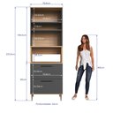 Ver imagem 5 de Armário Torre Quente 2 Fornos 1 Porta 2 Gavetões Isabelle