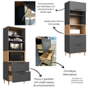 Ver imagem 6 de Armário Torre Quente 2 Fornos 1 Porta 2 Gavetões Isabelle