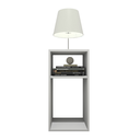 Ver imagem 2 de Mesa de Cabeceira Pequena 2 Nichos em Mdf Plancasa:cinza Cristal Tx