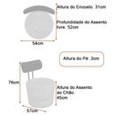 Ver imagem 4 de Poltrona Decorativa 54cm Inter Linho Cinza Claro - Sallar Home