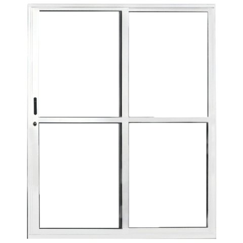 Porta Sacada de Alumínio 2 Folhas 210 X 120cm com Fechadura Linha 25
