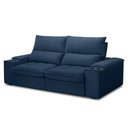 Ver imagem 1 de Sofá Retrátil 3 Lugares com Porta Copo 230cm Andes F05 Veludo Azul - Mpozenato