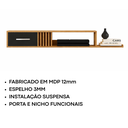Ver imagem 4 de Rack Nicho Suspenso Pequeno Sala Quarto TV até 42" Mônaco - JM3 Móveis - Freijó/Preto