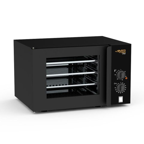 Forno Convector Elétrico Class 4 Assadeiras Preto Fccvr 220v - Red Chameleon