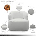 Ver imagem 5 de Conjunto Sala de Estar Decorativo Charlote 1 Sofá 180cm 2 Lugares 1 Poltrona Base Giratória em Aço C