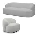 Ver imagem 1 de Conjunto Sala de Estar Decorativo Charlote 1 Sofá 180cm 2 Lugares 1 Poltrona Base Giratória em Aço C