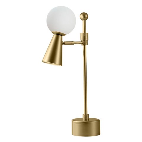 Luminária de Mesa Teas Dicroica Par16 Halopin 43xø10cm Metal e Vidro Dourado Fosco - Nordecor 2473
