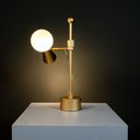 Ver imagem 2 de Luminária de Mesa Teas Dicroica Par16 Halopin 43xø10cm Metal e Vidro Dourado Fosco - Nordecor 2473