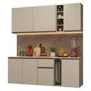 Ver imagem 3 de Armário de Cozinha Compacta 180 Cm Suspenso Crema Nice Madesa 04 Preto