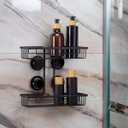 Ver imagem 3 de Prateleira Dupla Shampoo Retangular Black Ventosa 2606 Arthi