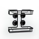 Ver imagem 1 de Prateleira Dupla Shampoo Retangular Black Ventosa 2606 Arthi