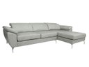 Ver imagem 2 de Sofá de Couro Hannover 3 Lugares com Chaise Baú Direita - Soft Gray
