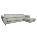 Ver imagem 2 de Sofá de Couro Hannover 3 Lugares com Chaise Baú Direita - Soft Gray