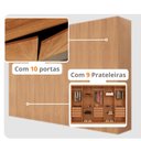 Ver imagem 5 de Guarda Roupa Casal Everest Mdf 10 Portas 12 Gavetas e 9 Prateleiras Moderna Mobília