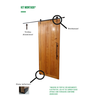 Kit p/ Porta Celeiro 2 Roldanas Aparente - Tubular 2,00 M - Preto - 2