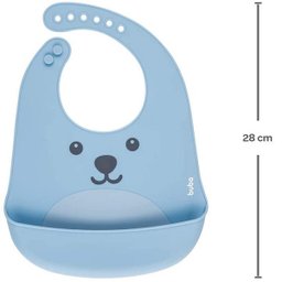 Babador de Silicone com Pega Migalhas Gumy Azul Buba - 3