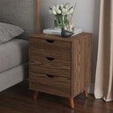 Ver imagem 1 de Mesa De Cabeceira 3 Gavetas Grécia Plus Pés Retrô - Canela