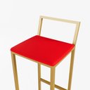 Ver imagem 4 de Jogo Mesa Alta Bistrô Redonda Branca 2 Banquetas Estofado Confort Industrial Dourado Don Castro Deco