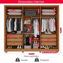 Ver imagem 2 de Guarda-roupa Casal 100% Mdf 6 Portas e 6 Gavetas Premium - Tudo de Móveis Cinamomo/off