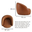 Ver imagem 3 de Poltrona Decorativa Organica Joy Base Giratoria Courino Tcs 727 Moll