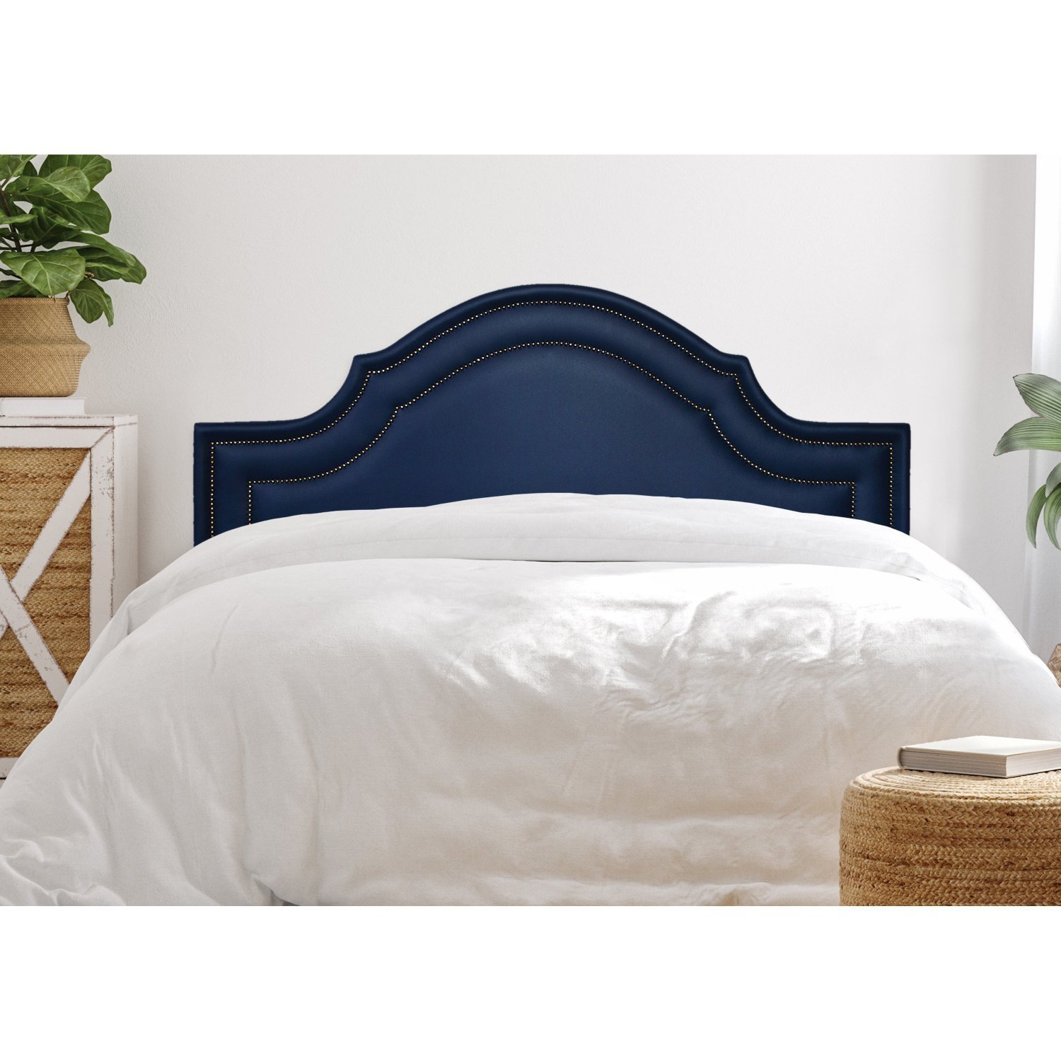 Cabeceira Casal Estofada para Cama Box com Tachas 140x60cm Provençal Luxo Dupla - 1