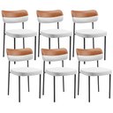 Ver imagem 1 de Kit 06 Cadeiras Decorativas para Sala de Jantar Melina L02 Facto Branco Couríssimo Camel - Lyam Deco