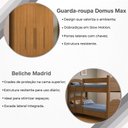 Ver imagem 6 de Kit Quarto Beliche Madrid Vira 2 Camas + Guarda-Roupa Domus Max 4 Portas 3 Gavetas - Amêndoa/Cedro