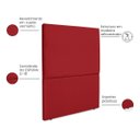 Ver imagem 3 de Cabeceira Cama Box Organica Solteiro 90cm Luna Suede C/frame Vermelho