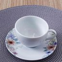 Ver imagem 2 de Jogo 6 Xícaras com Pires Chá Café 250ml Tramontina Floratta Porcelana Floral Servir Mesa Posta