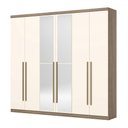 Ver imagem 1 de Guarda-roupa Casal Jade 6 Portas 3 Gavetas com 4 Espelhos Rústico/off White - Henn
